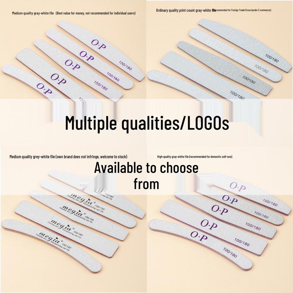 Double-Sided Washable Nail File 100/180 Grit Manicure Buffing Strip