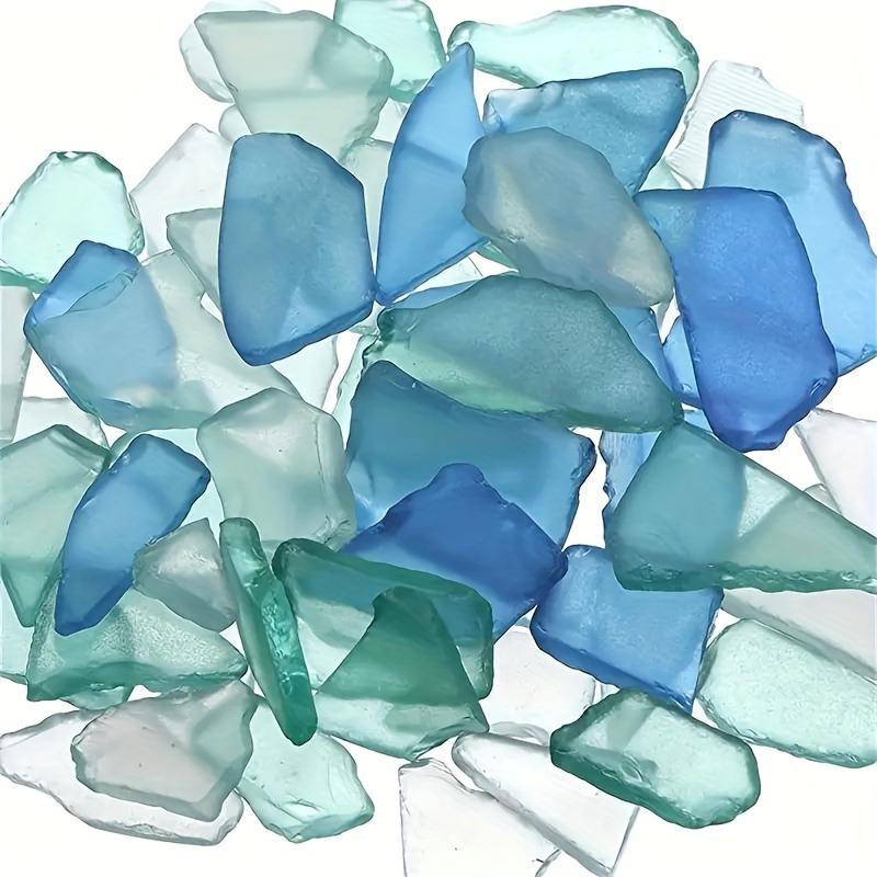 500g Crafts Decorations, Sea Color Glass Shards, Light Frosted Vase Inlaid Glass, Crushed Beach Wedding Party Decorations, Home Scenery Decoration