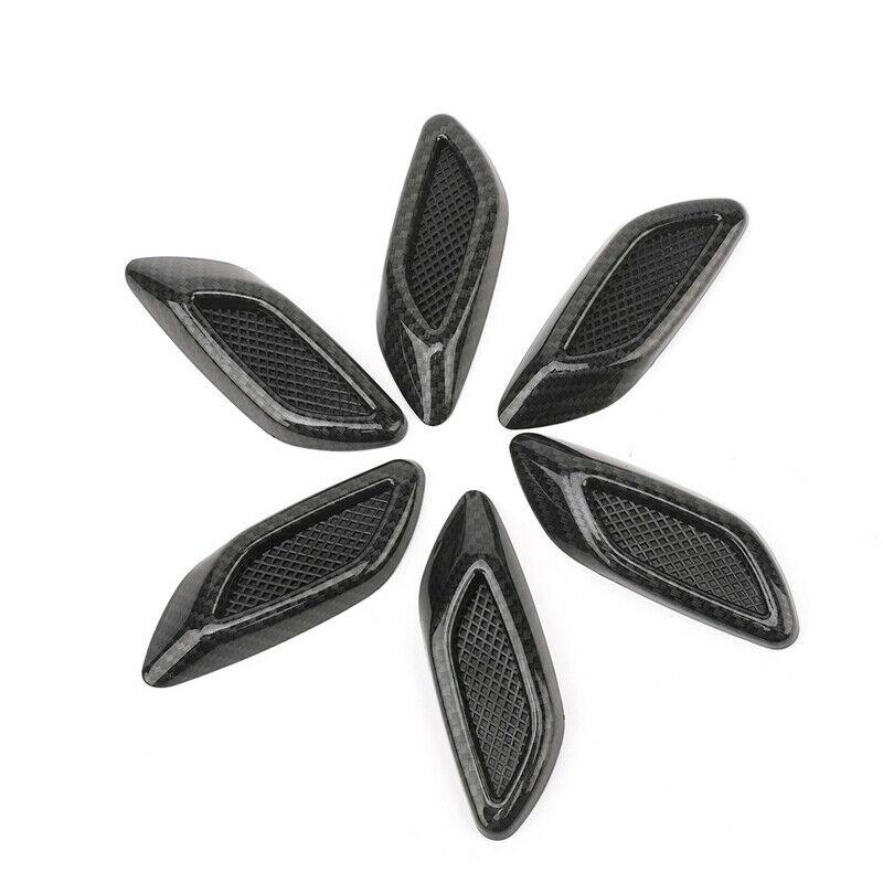 6Pcs Universal ABS Plastic Car Air Flow Vent Hoods for Most Cars Carbon Fiber Side Sticker Exterior Accessories