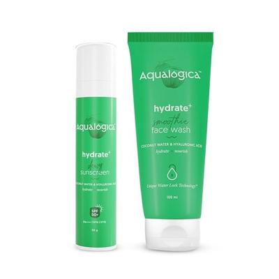 Aqualogica Hydrate & Refresh Skin Duo (Face Wash - 100g + Sunscreen - 50g)