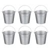 PATIKIL Small Metal Buckets with 6pcs Mini Galvanized Buckets for Craft Party Souvenir Silver 5.1"x4.7" Handles, Decoration,