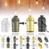 E26 / E27 Socket Vintage Retro Lamp Holder Aluminum Bulb Light Screw Sockets 4 Colors with Switch 110V/220V
