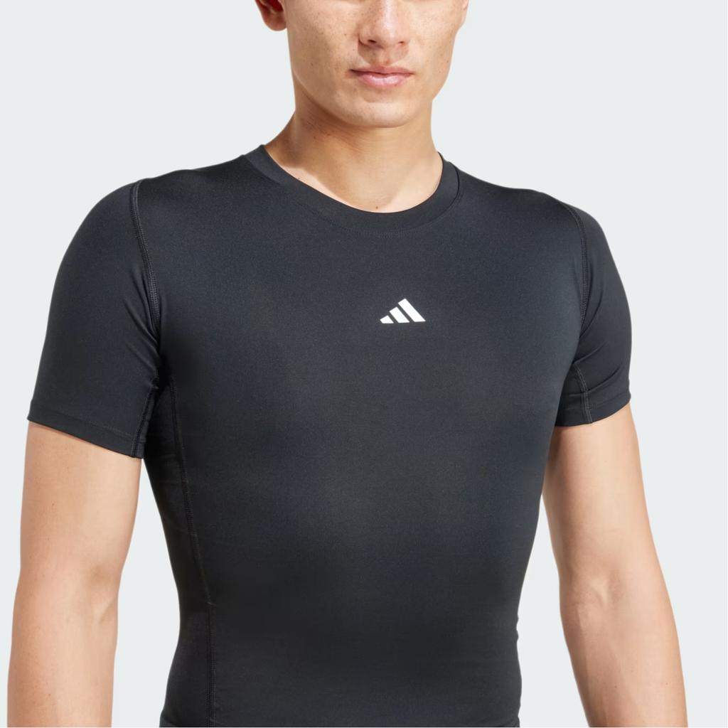 adidas Techfit Compression Training Tee Black Men Streetwear JE6698