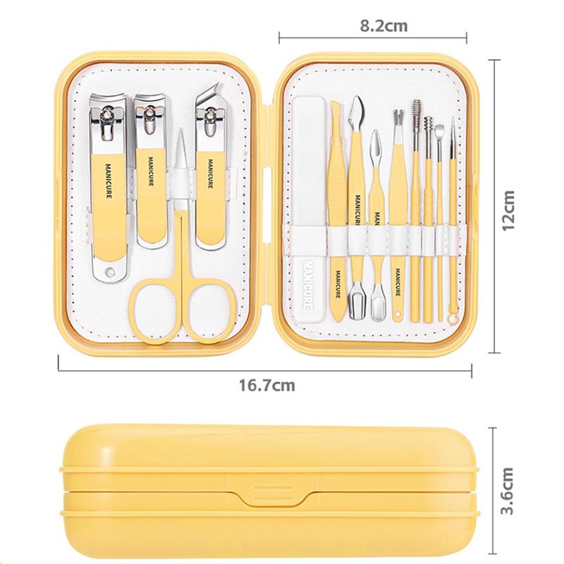 Portable 13PCS Nail Clipper Kit Stainless Steel Nail Trimmer Set for Home,Nail Trimming Tools Nail File Earpick Cuticle Nipper