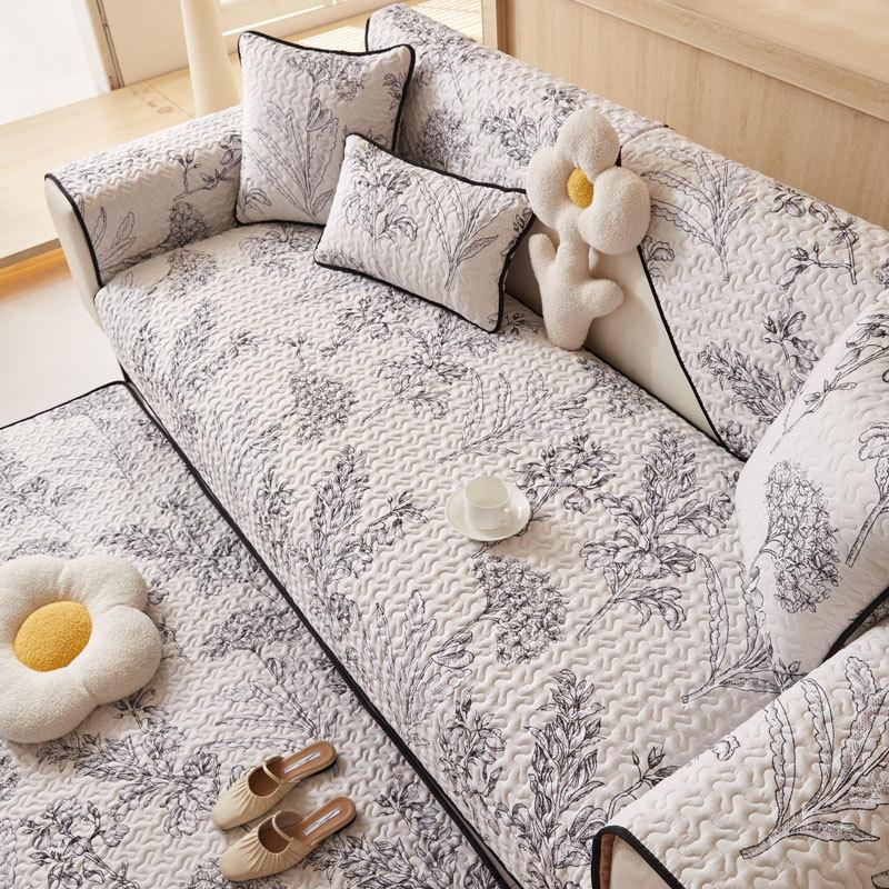 

Подушка для дивана из чистого хлопка, универсальная для всех сезонов, хлопковая ткань, нескользящая ткань для чехла на подушку сиденья, простой современный чехол-полотенце для дивана, подушка для сиденья 70*70cm