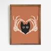 Halloween Trick or Treat Poster Spooky Cat Boo Art Print Pumpkin Canvas Painting Vintage Fall Wall Picture Living Room Decor