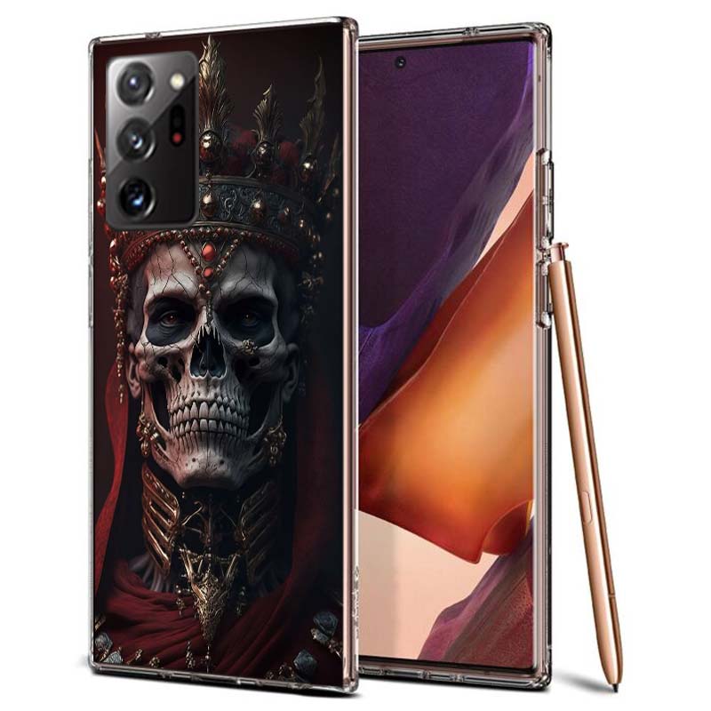 Crown Skeleton Emperor Phone Case for Samsung A55 A35 A25 A15 A07 A05S A16 A17 A26 A36 A37 A56 A57 Galaxy Note 20 10 A50S A71 A5