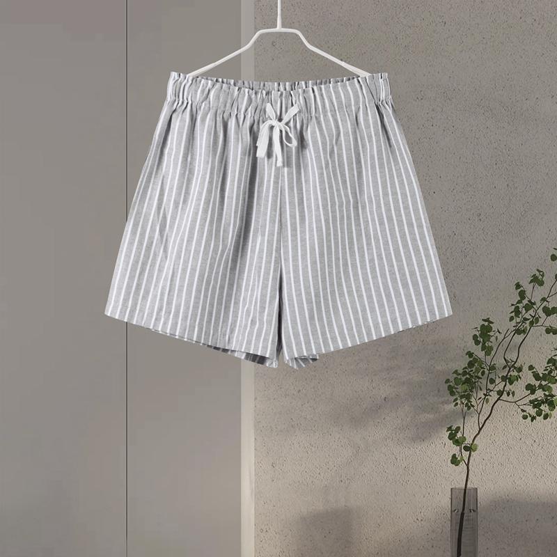 Striped Shirt Shorts Set Spring/Summer 2025 New Fashion Women's Comfort and Leisure 2-piece Set Loose Retro Versatile