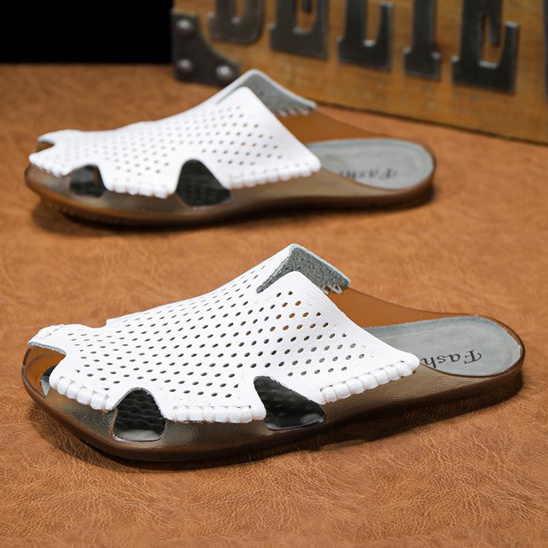 Men's Beach Open Toe Shoes Sandals High Quality Non-slip Men Slippers Breathable Two Uses Male Footwear Mens Summer Outdoor Shoe