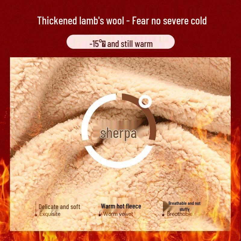 Lambswool Velvet-Lined Crew Neck Hooded Pullover for Women – Loose, Solid Color, Korean Style, Autumn/Winter