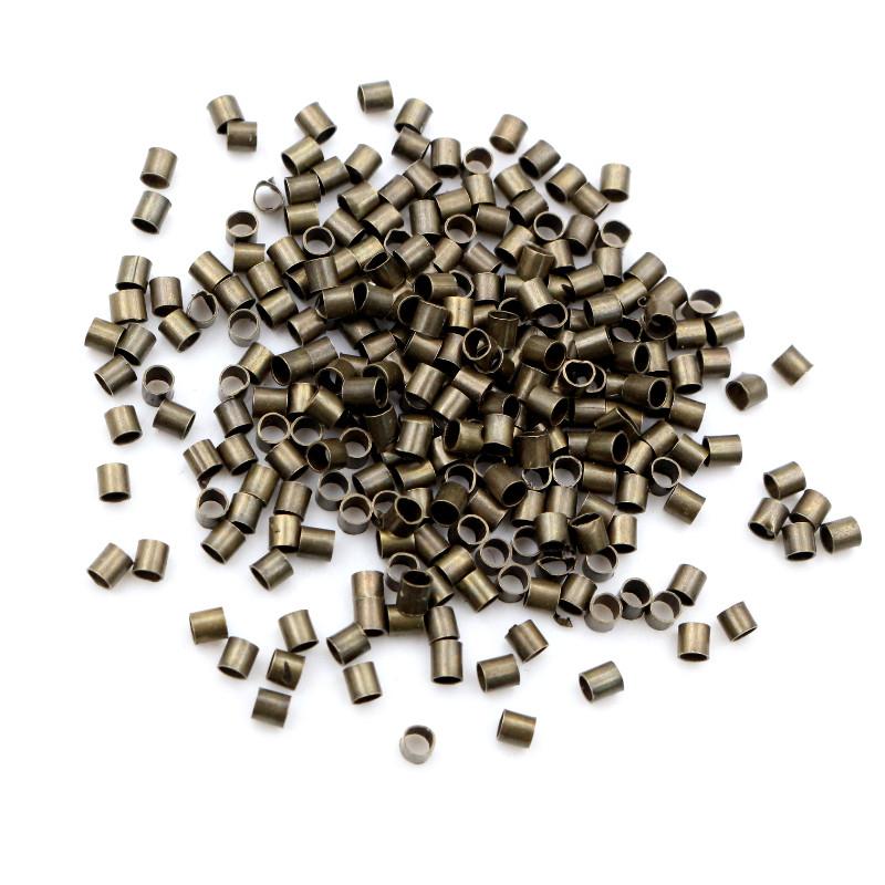 500pcs 1.5 2.0mm Gold Silver Color Tube Crimp End Beads Stopper Spacer Beads For DIY Necklace Jewelry Making Findings Supplies