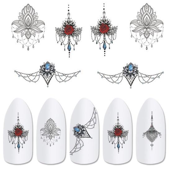 Krásný Butterfly Lustr Petal Nail Art Sticker Water Transfer Decal Manicure