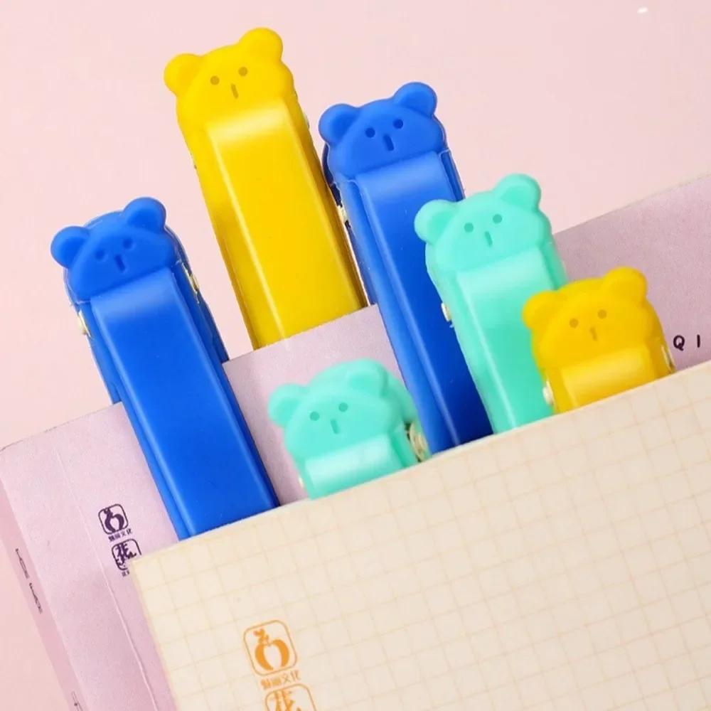 1/3Pcs Cute Bear Silicone Bookmark Clip Automatically Follows Page Flipping Book Markers Notebook Page Divider School Supplies