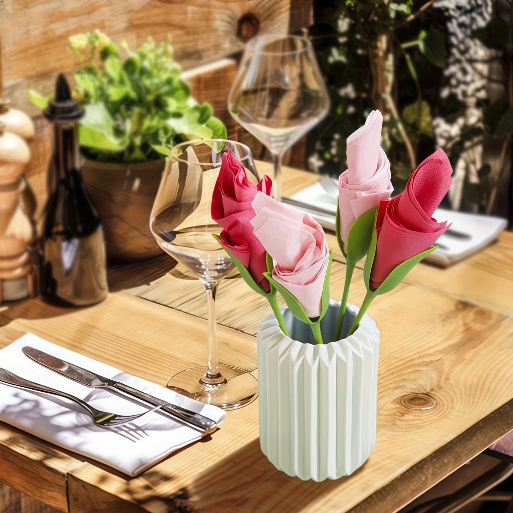 20pcs Floral Napkin Holders, Stylish and Elegant, Creative Flower-shaped Stands, Combining Storage and Decoration, For Weddings