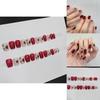 B661-1 Chinese Style Ink Short Stairs New Year Red Gradient Nail Stickers