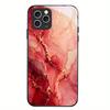 Marble Fluid Texture Glass Phone Case For iPhone 16 15 14 13 12 Pro Max Soft Silicone Anti Fingerprint Hard Protective Cover