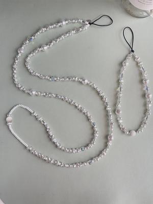 "KKBEAD Umhänge-Perlen-Kristall-Handykette Lanyard"