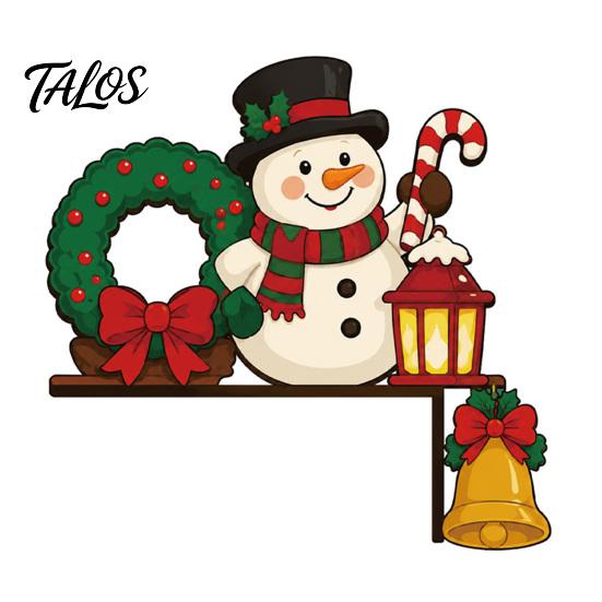 Holiday Wall Accents for Home Wooden Christmas Door Topper Stickers, Seasonal Frame Decoration, L-shaped Corner Sign Decorations Decor, Festive