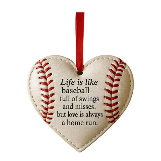 Heart-shaped Baseball Ornament Sporty Christmas Tree Hanging Pendant Birthday Valentine Day Decoration
