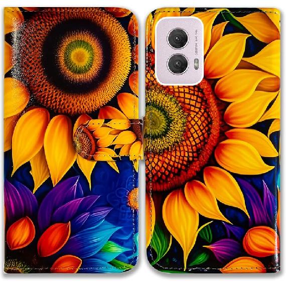 

Case for Moto G Power 5G 2024,Sunflower Bee Flip Phone Case Wallet Cover with Card Slot Holder Kickstand for Motorola Moto G Power 5G 2024 Yellow Sunflower