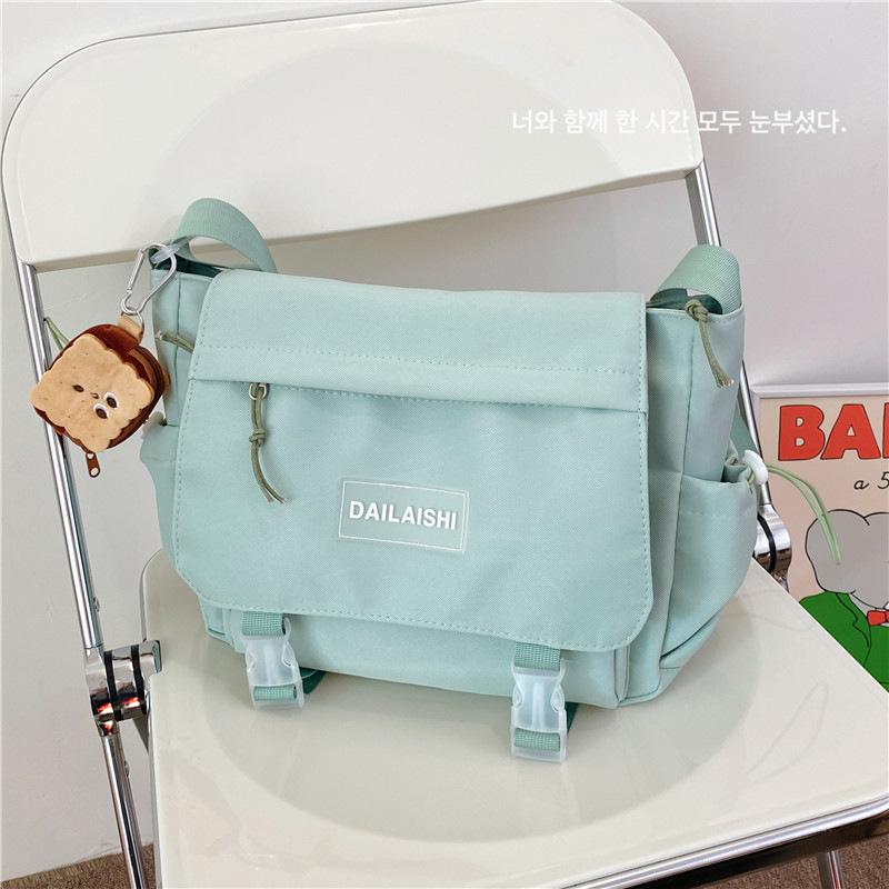Wind Large-capacity Messenger Bag, Harajuku Simple and Versatile Tooling Style Messenger Bag Student Shoulder Bag