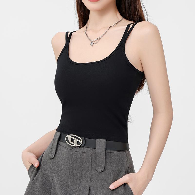 

Летнее Новое Нижнее Белье Бюстгальтер Цельный с Вкладышем на Груди Внутри с Красивой Спиной Поддержка Йога Верхняя Одежда Топ M чёрный