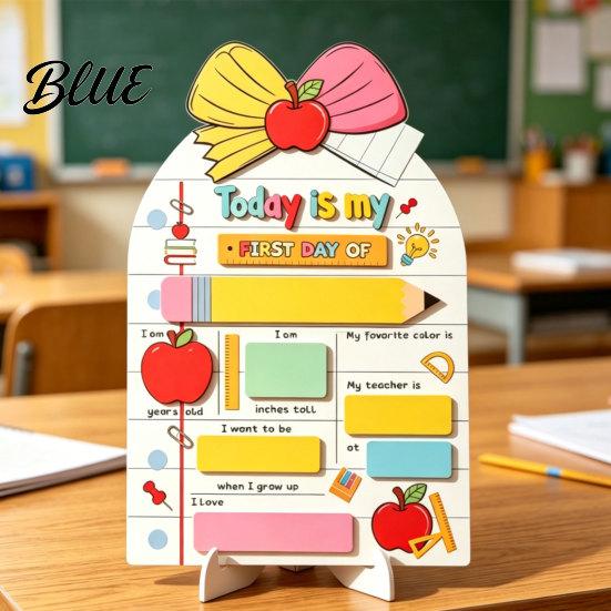Campus Style Sign Personalized First Day of School Wooden Sign Reusable Erasable Back to Board Cute Classroom Decor Keepsake Memory Tracker