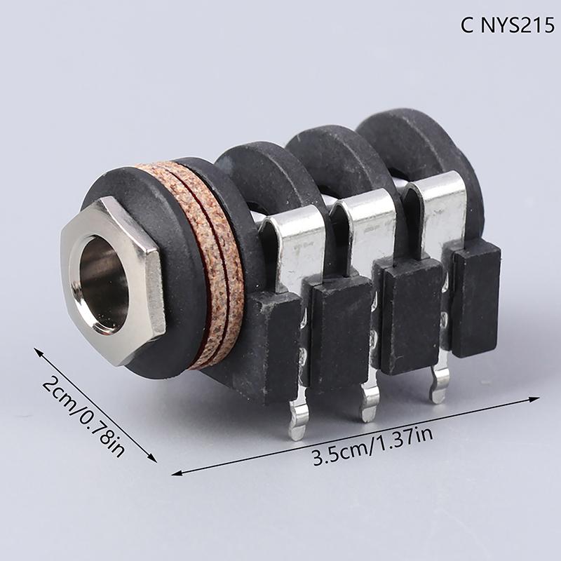 Rean Trs Stereo 6.35Mm Metal Female Jack 3 Pole Nys230 Audio Panel Mounting Socket 1/4" Ts Mono Jack Pcb Socket Nys215