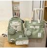Schoolbag High Value Three-piece Schoolbag Girls Junior High School Students Girls Backpack Ins Large Capacity Primary School Backpack