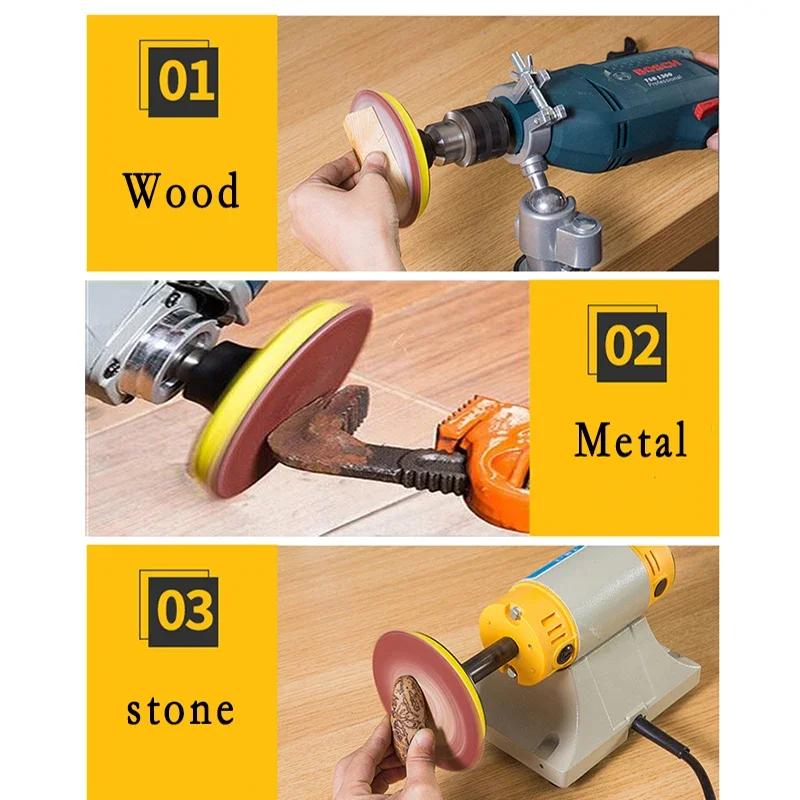 50-100-teiliges Set, 2-Zoll-Schleifscheiben-Pad-Kit für Bohrer, Schleifmaschinen, Rotationswerkzeuge mit Trägerplatte, inklusive Schleifpapier der Körnung 60-2000