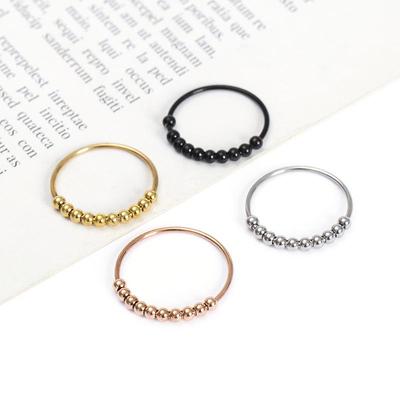 New Rotatable Stress-Relief Anxiety Ring with Beads