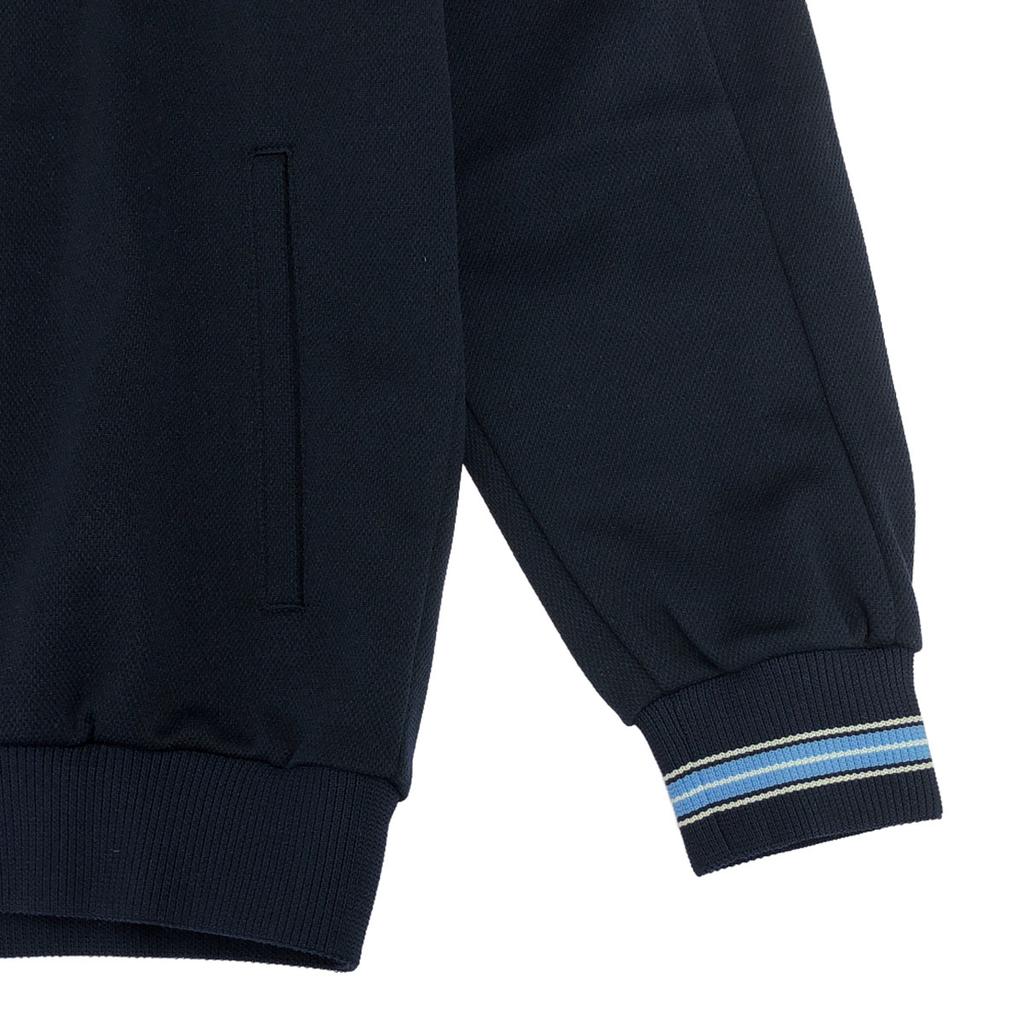 Adidas 80er Vintage hergestellt von Descente Kleeblatt-Logo Langarm Trainingsjacke Kinder Gebraucht