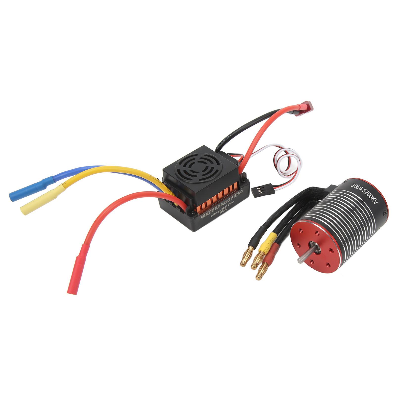 

RC Brushless ESC Waterproof Dustproof 5200KV 60A Universal Pure Copper Coil High Reliable ESC Combo Set for Traxxas