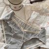 Ladies Summer Sweet To Sweet Lace Mesh Stitching Cotton Hip Hip Mid Waist Triangle Briefs