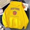 New York Basketbal Street Hip Hop Hoody Dámské Velké kapesní Streetwear Hip Hop Ležérní Mikina s kapucí Měkký fleece Volný Žena s kapucí
