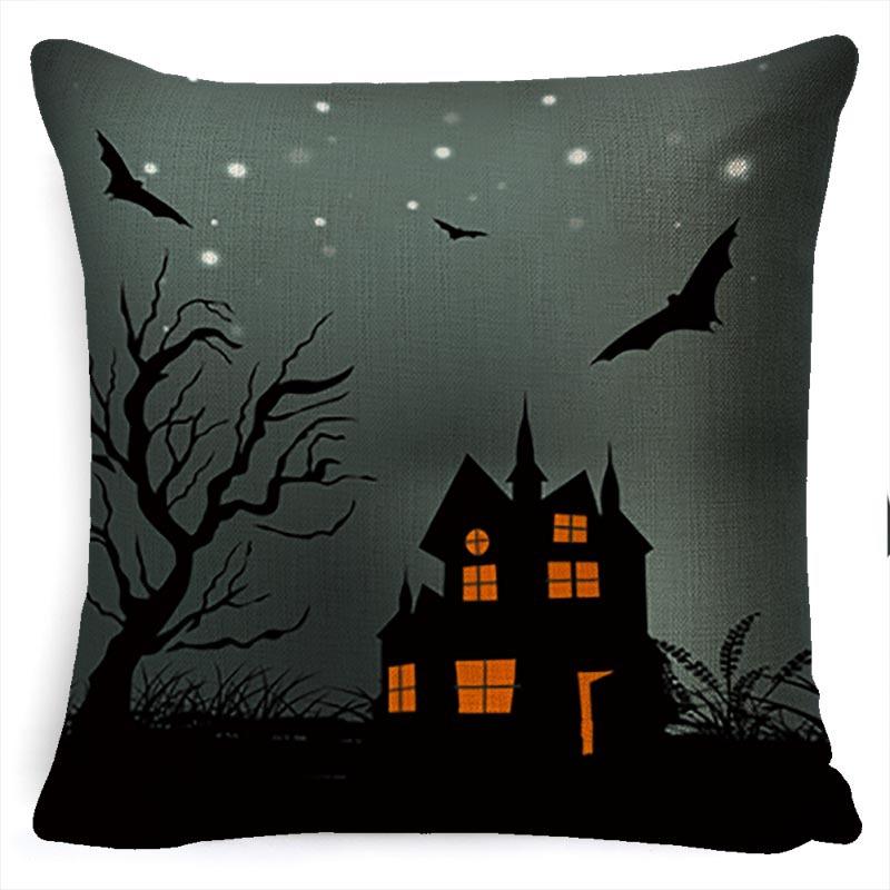 Throw Pillow Halloween Pillow Case Linen Car Cushion Sofa Pillow Case Nordic Style