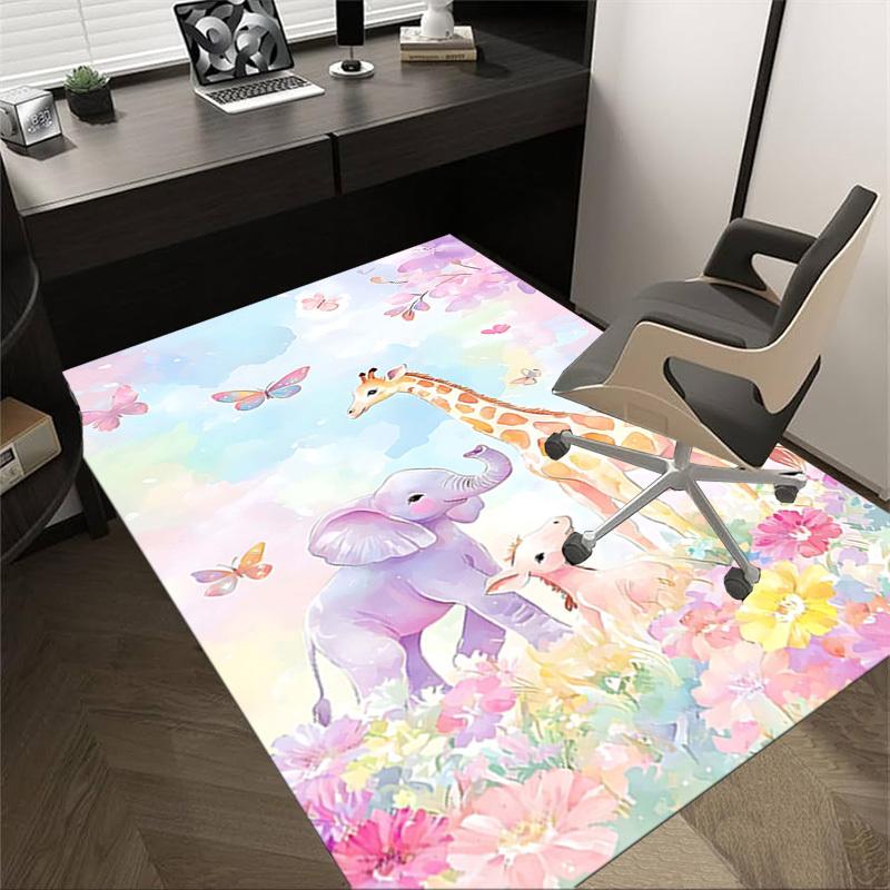 

1PC elephant giraffe Non-Slip Floor carpet, Office, family, bedroom, Studio - Large Area Rug, Vibrant Colors, Longlasting Material-X423 60cm by 90cm