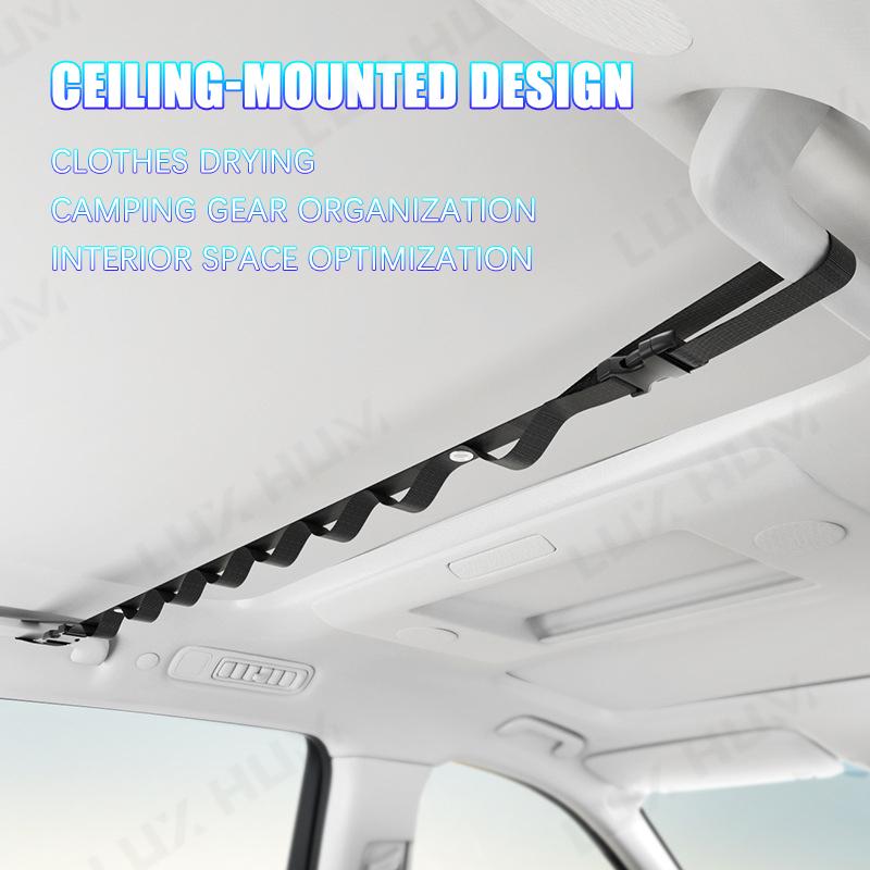 Portable Car Clothes Hanger Rope 10Kg Large-Bearing Car Clothesline 83Cm-119Cm Adjustable Clothes Storage Hanger For Traveling