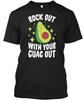 Vegan Rocks Out With Your Guac - T-Shirt Made In the USA Size S To 5XL
