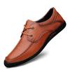 Men's Spring Lace-up Business Leather Shoes - Top Layer Cowhide, Trendy, Casual, Breathable Driving Shoes