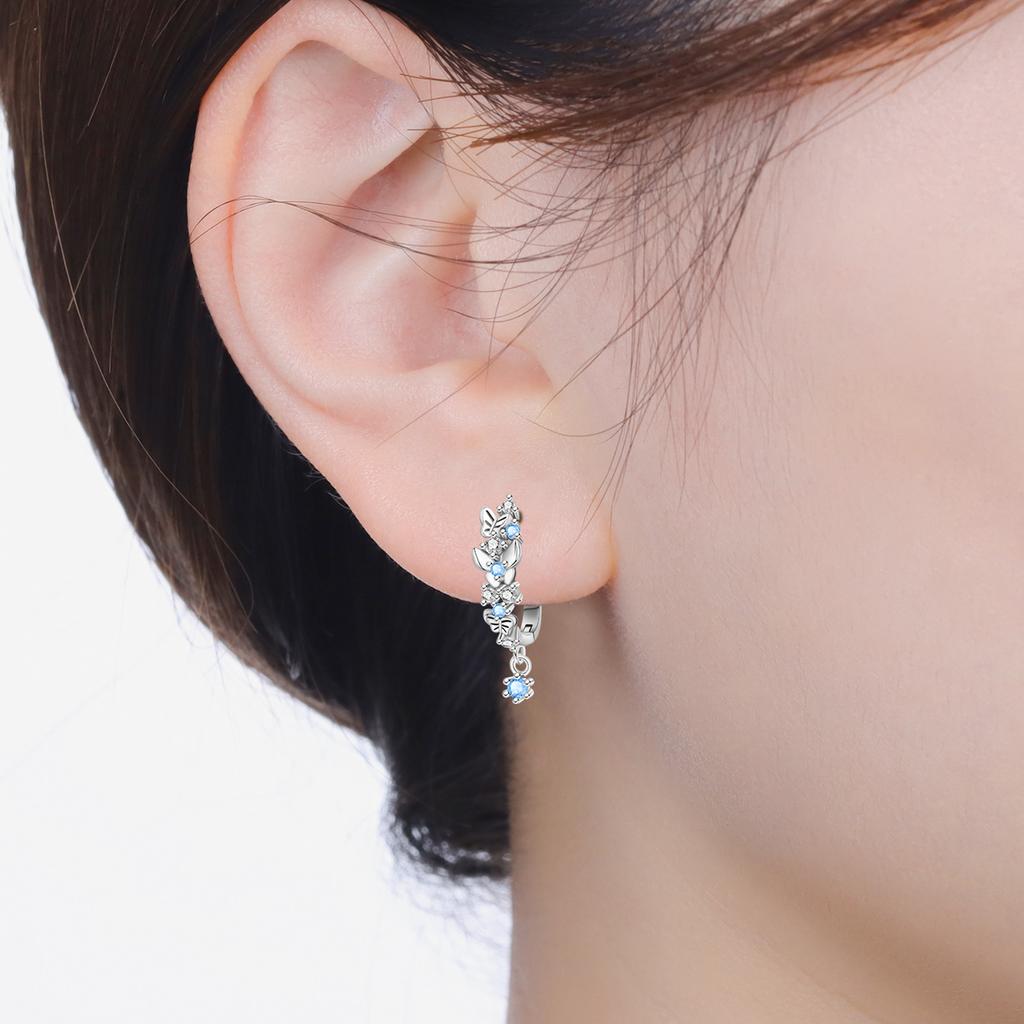 Orstarry 925 Silver Butterfly Fluttering Insect Earrings Original Jewelry Drop Earrings Jewelry Party Anniversary Gifts