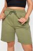 Women's Fashion Big Size Shorts & Bermudas Large Size Pocket Drawstring Waist Relaxed Cut Shorts 303199