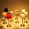 Metal Base Pleated Desk Lamp Fabric Shade Bedside Ambient Light Modern Design LED Night Light Bar