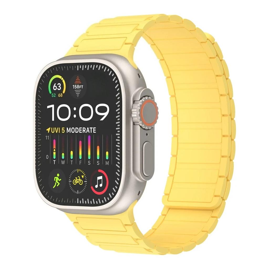 Magnetic Sports Band for Apple Watch Ultra 2 49mm 46mm 45mm 44mm 42mm 38 40 41mm Silicone Strap for IWatch Series 10 9 8 7 6 5 4