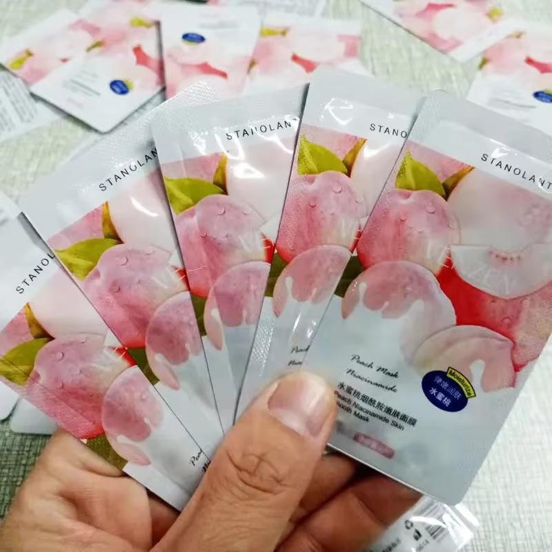 30 st/parti Återfuktande Mascarilla Facial Mask Krymp Porer Persika Niacinamid Sovmask Engångsansiktsmask Hudvård Förbättra Grovhet