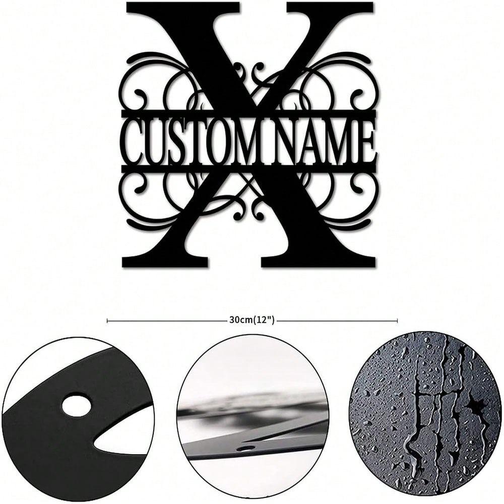 Personalized Metal Wall Art Custom Initials Family Name Light Beam Design Iron Steel Decor Home Porch Garden Gift Birthday