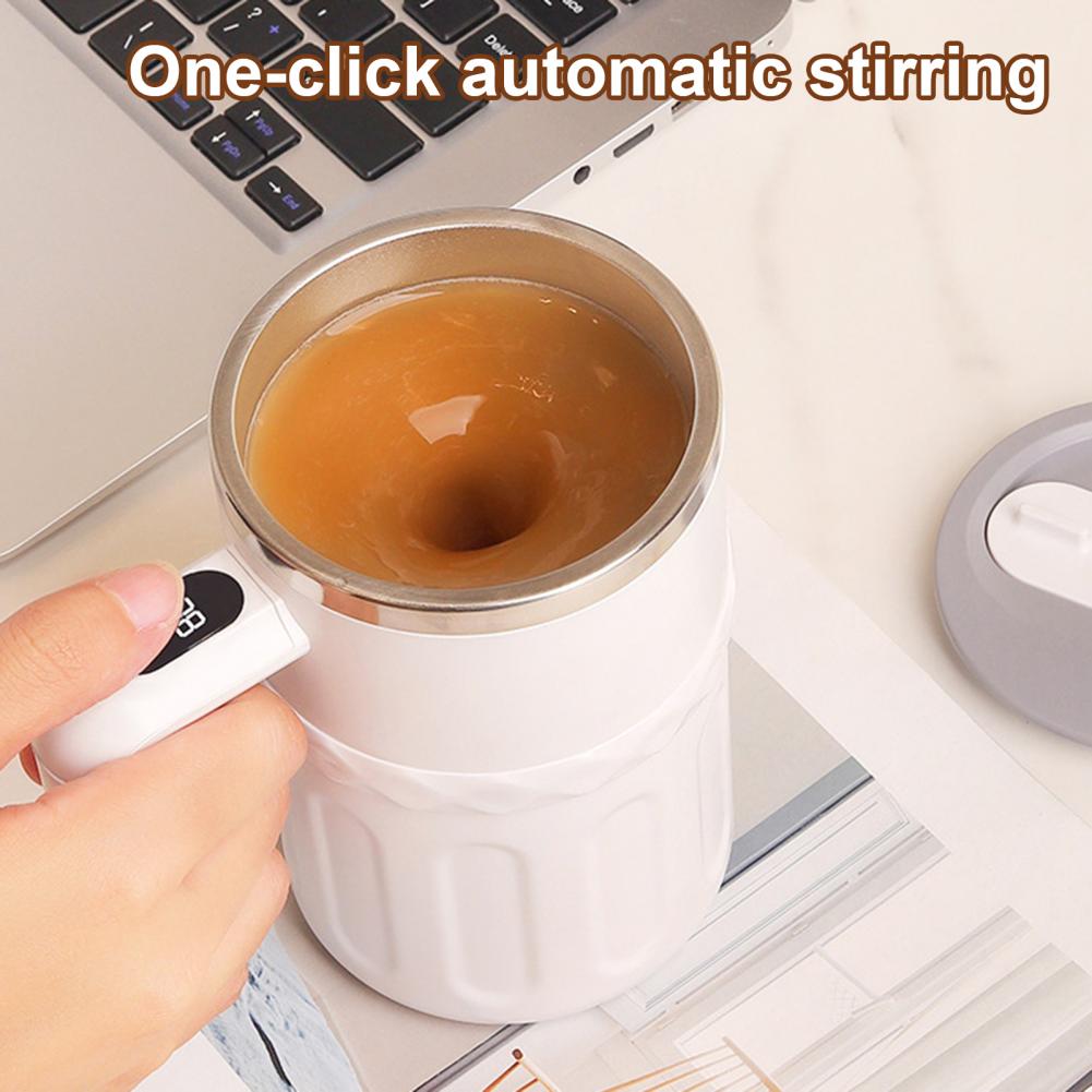 Automatic Mixing Cup Leak-proof Portable Cup Automatic Stirring Coffee Mug with Temperature Display Rechargeable Electric
