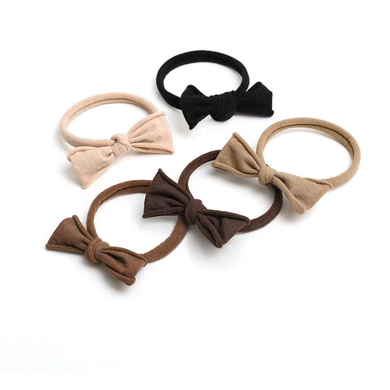 10PCS Brown/Black/White Bow Knot Hair Bands For Women 5 Girls Ponytail Holder Hair Ties Hiar Accessories