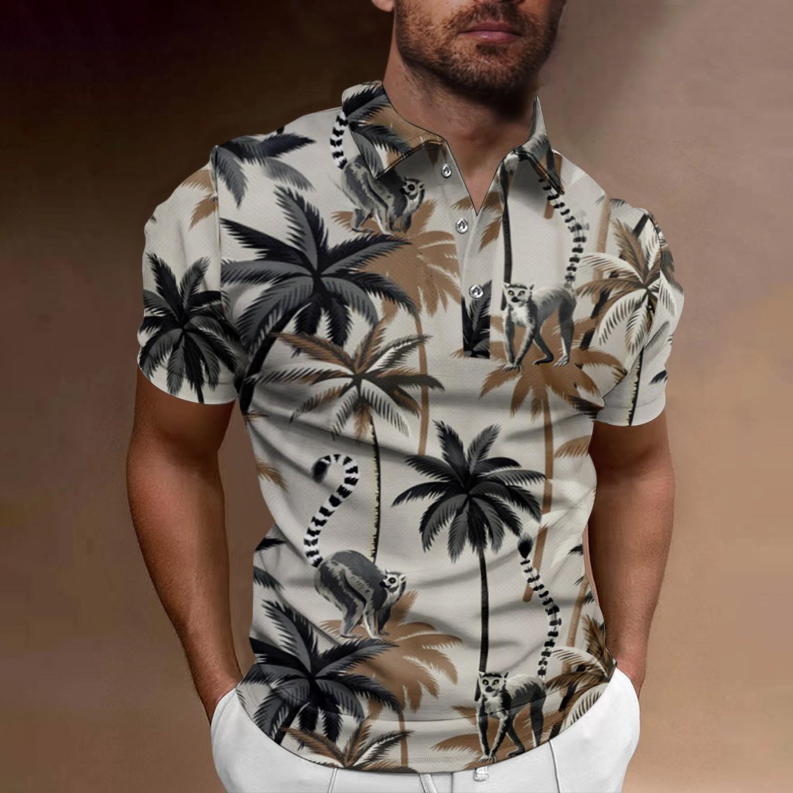 Летний мужской топ с короткими рукавами для гольфа и микроэластичным покрытием — фото 9