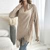 Women's Asymmetric Cardigan Sweater with Buttons and for Casual Outwear